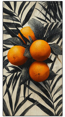 Wall Mural - oranges with graffiti