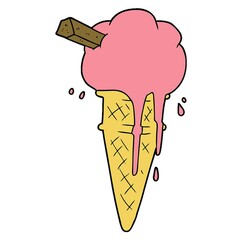 Canvas Print - cartoon ice cream melting