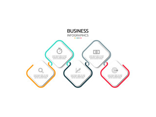 Wall Mural - business data visualization. process chart. abstract elements of graph, diagram with 5 steps, option