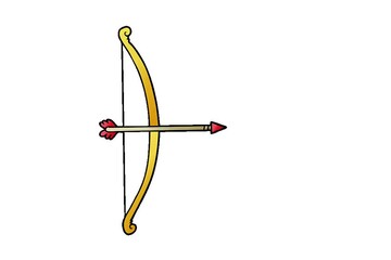 Poster - cartoon bow and arrow