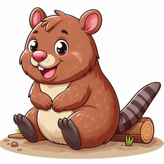 Wall Mural - Cute Wombat Vector Cartoon illustration