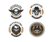© yourlogocreator - Set bundle vintage skull gangster tattoo for business company
