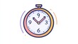 © Napasnan - An analog clock icon with arrows pointing at 9 o'clock, framed in a minimalistic circle, representing simplicity