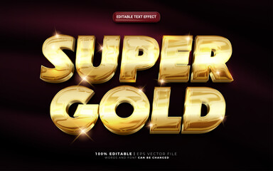 Canvas Print - Super Gold sparkle editable text style effect template