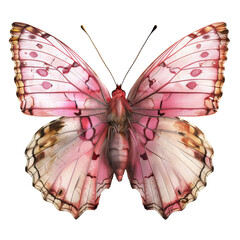 Pink Butterfly Insect Isolated on Transparent or White Background, PNG