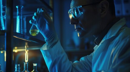 Imagine a scientist in a laboratory picking up a test tube filled with a glowing substance. 