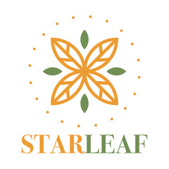 Wall Mural - star leaf garden flat minimalist logo design