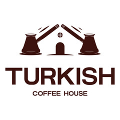 Wall Mural - turkish coffee house flat minimalist logo design