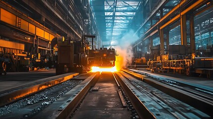 Highly automated steel processing machinery operating in a bright and clean plant, reflecting the latest technological advancements