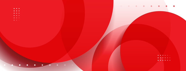 Wall Mural - abstract red geometric banner background with circles. great for business corporate design