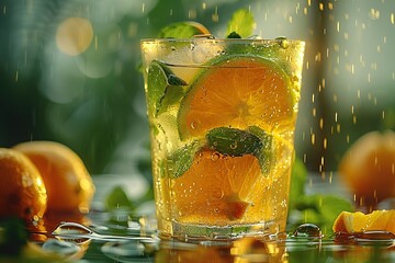 Sticker - Refreshing Citrus Drink with Mint