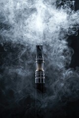 Wall Mural - electronic cigarette in smoke close-up. Selective focus