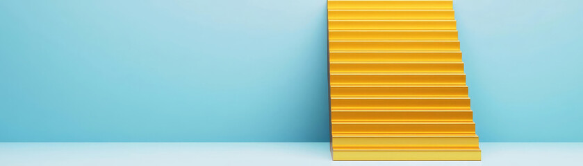  Investment opportunity, golden staircase leading up, 3D illustration