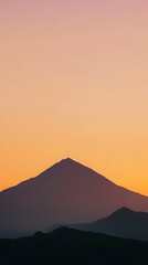 Poster - Silhouette of a Mountain Range at Sunset.