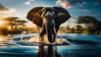 An Elephant in the water