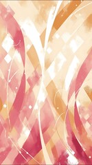 Sticker - Abstract Watercolor Background with Pink, Orange, and White Swirls.