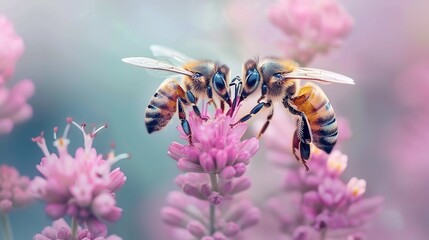 Wall Mural - Honeybee collecing nectar wallpaper