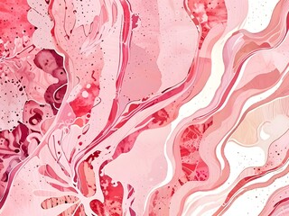 Poster - Abstract Pink Swirls and Splashes