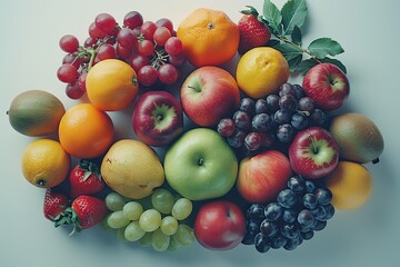 Canvas Print - A Colorful Variety of Fresh Fruits