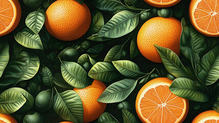 Wall Mural - Background with oranges.