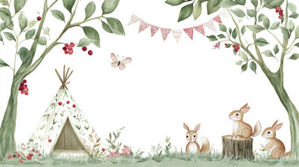 Wall Mural - Woodland Friends.