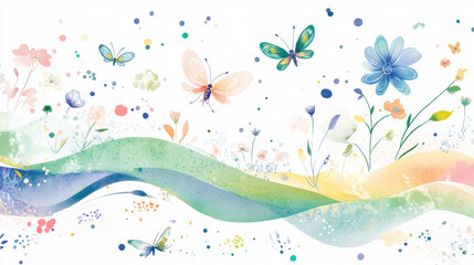 Sticker - Watercolor Butterfly Meadow.