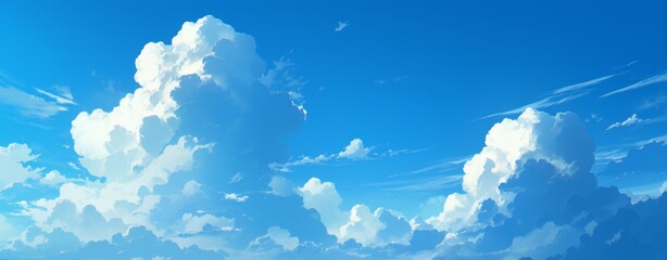 Wall Mural - blue sky with white clouds, versatile background and banner design