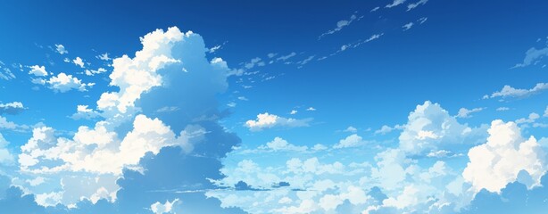 Wall Mural - blue sky with white clouds, versatile background and banner design