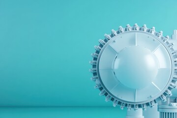 Wall Mural - renewable energy wind turbine with wind turbine gearbox cross-section, mechanical components, high-t