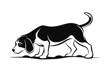 Wall Mural - Beagle Digging Vector G.eps