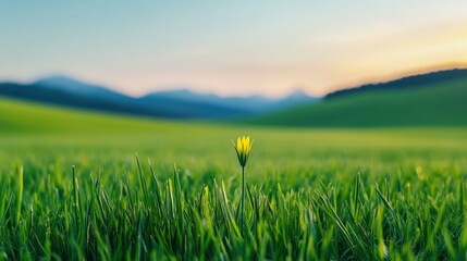 Wall Mural - renewable energy wind turbine with wind turbines in a green meadow, eco-conscious energy generation,