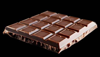 Poster - Glossy chocolate bar elegantly showcased against a striking black backdrop