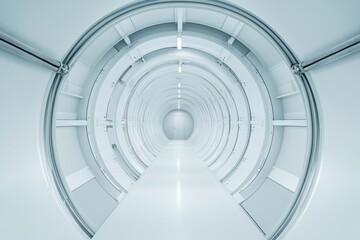 Wall Mural - renewable energy wind turbine with inside a wind turbine blade during inspection, detailed structure