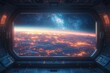 © julija - aweinspiring view from a futuristic space station window sleek interior contrasts with the vast expanse of the milky way dotted with countless stars and distant galaxies