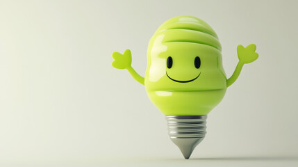 Wall Mural - Happy Lightbulb.