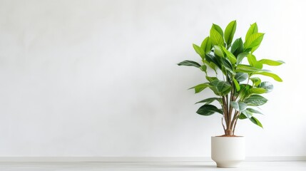 Wall Mural - corner potted plants on white