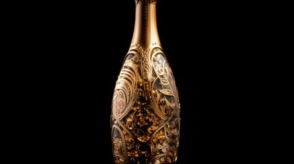 Wall Mural - champagne gold bottle