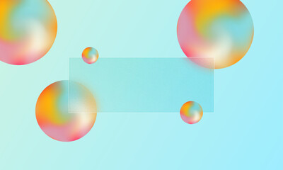 Wall Mural - Glasmorphism style website page template.	