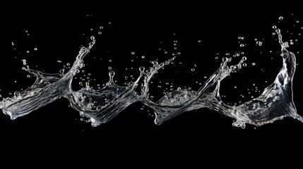 Wall Mural - frozen water splash black background