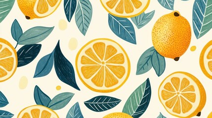 Vibrant Citrus Orchard: A Lemon and Orange Tropical Delight