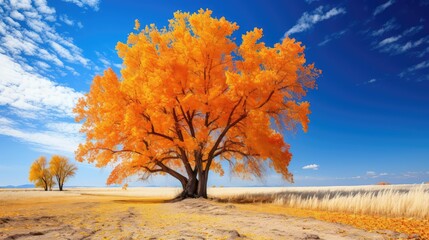 Wall Mural - autumn cottonwood tree