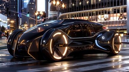 Wall Mural - showcase the futuristic design aesthetics of self-driving cars, combining functionality with modern 