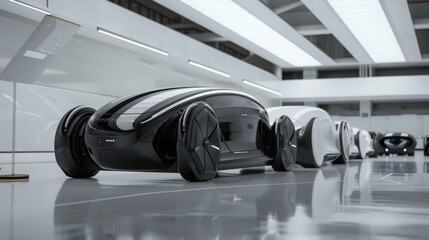 Wall Mural - showcase the futuristic design aesthetics of self-driving cars, combining functionality with modern 