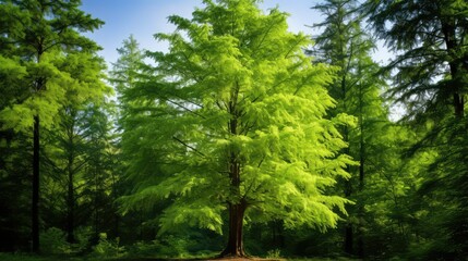 Poster - forest dawn redwood tree