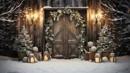 Poster - pine holiday doors