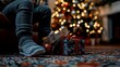 © Chaithat - Child s Feet Near Christmas Tree with Presents
