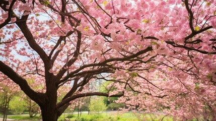 Sticker - cherry spring leaves