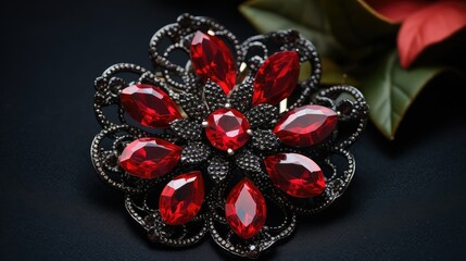 Poster - sophistication red rhinestones