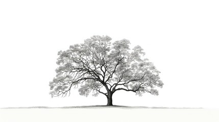 elegant oak tree illustration