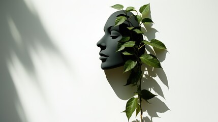 Wall Mural - illusion plant face